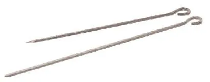 Duck tail needle, with loop, s/s