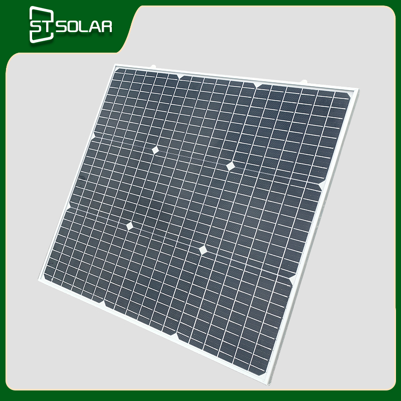 Glass folded 50W single crystal solar panel