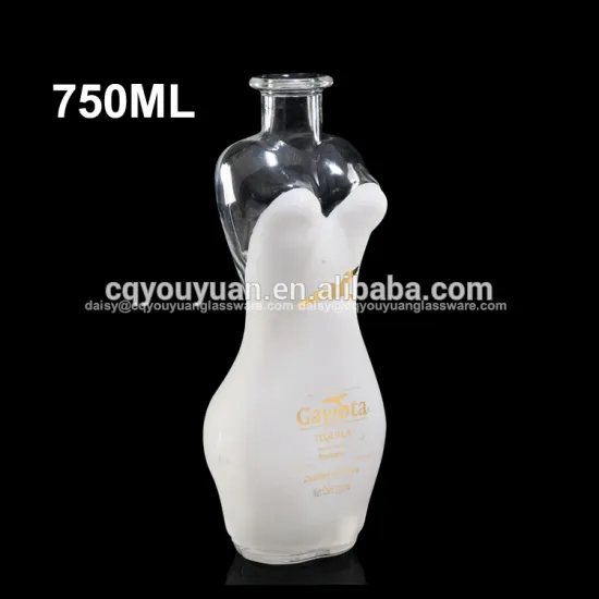 unique style fancy high end female glass bottle 750ml