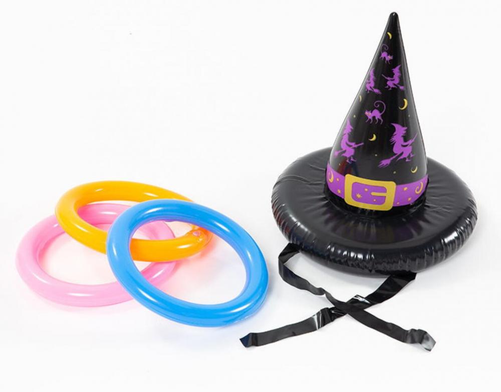 Halloween inflatable PVC witch hat ring toss game