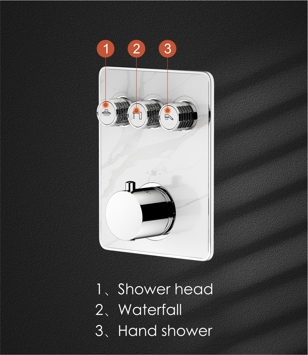 Triple Function Thermostatic Shower Mixer Valve