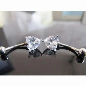 Clear Topaz Stone Belly Button Ring