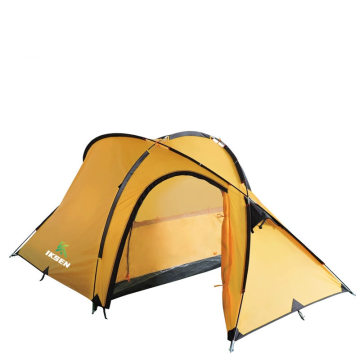 Waterproof 3-Person Camping Tent for Outdoor Hiking and Travel - Double Layers and Customizable Fabric