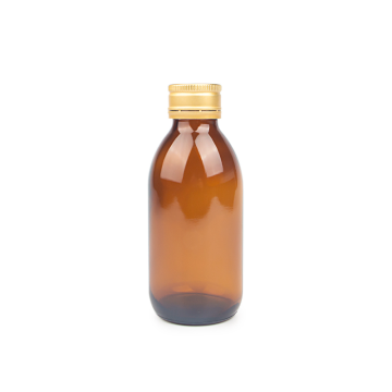 150 ml bursztynowa doustna płynna szklana butelka