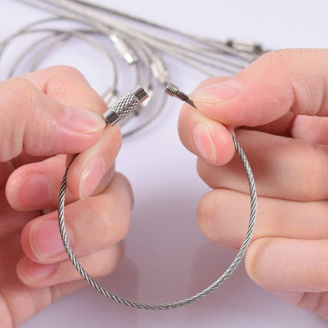 LFEDC 20 Pack Stainless Steel Air Tag Loops - 6.3 inch Flexible Wire Cables for Luggage Tags