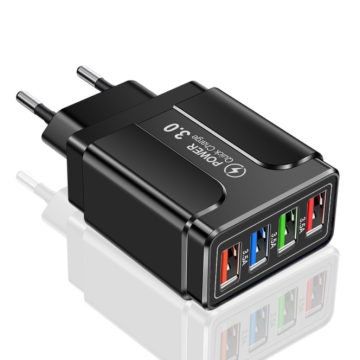 Luminous 3.1A 4-Port Mobile Phone Charger - Fast Travel Charger for iPhone & Android