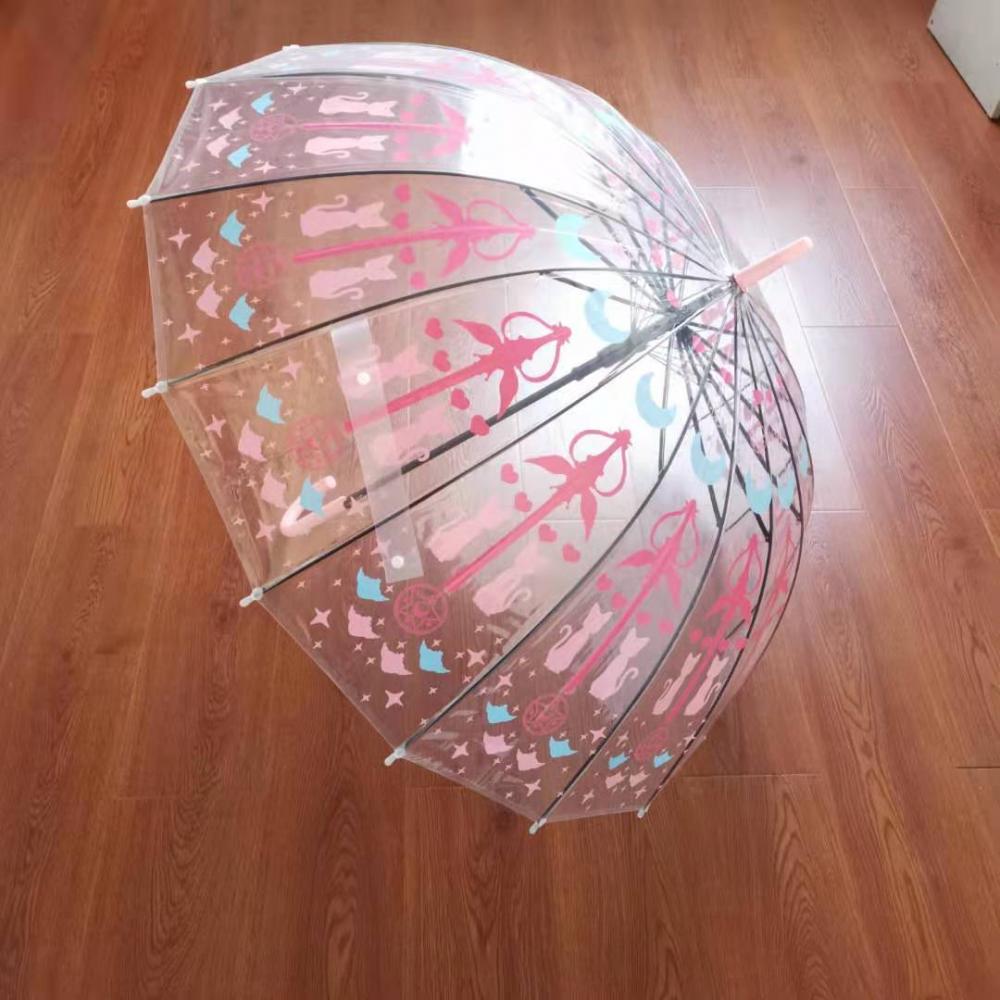 Customized POE Material Umbrella Logo Transparent Umbrella 