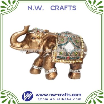 gold resin hindu ganesha elephant religious statue