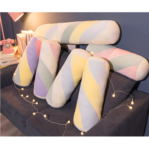 Rainbow Color Contrast Color Leg Pillow Bedside Rainbow Cushion Sofa Cylindrical Lumbar Pillow Manufactory