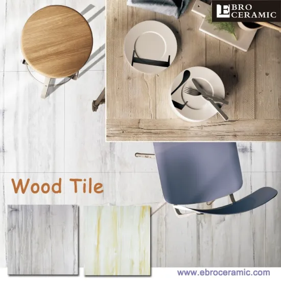 Factory supply Best price 60x60 30x60 anti slip light grey Firebrick 3d wood floor ceramic tiles for Outdoor Balcony EJM6301