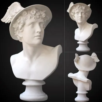 Famous figure statue fiberglass David bust