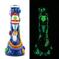 Space rocket luminous Glass Beaker Bong