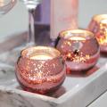 custom transparent colored glass tealight candle holders