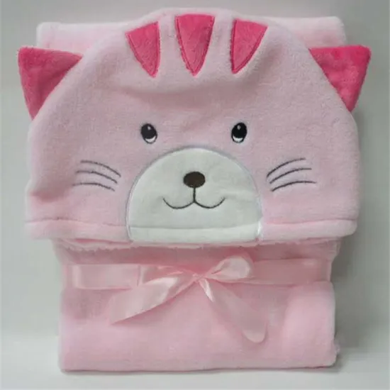3D Baby Blanket Super Soft Hooded Animal Bathrobe Cartoon Towel Character Infant Blankets with sleeves