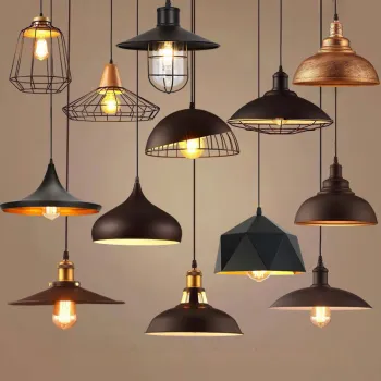 Modern Kitchen Island Vintage Iron Chain Retro Chandelier Pendant