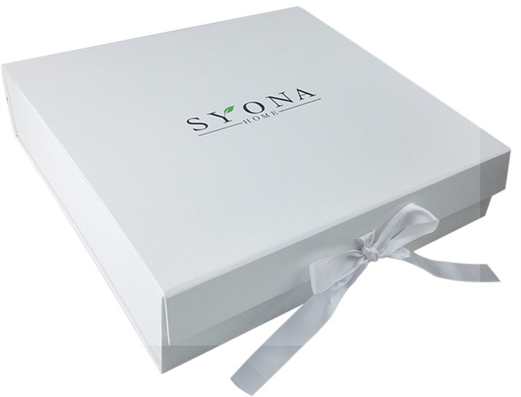 White Cardboard Ribbon Tie Decoration Gift Box