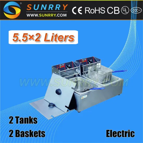 High Quality Commercial Economic Electric Deep Fryer with 2 tanks 2 baskets for Sale