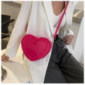 Mulheres pu PU Leather Bag Heart Solid