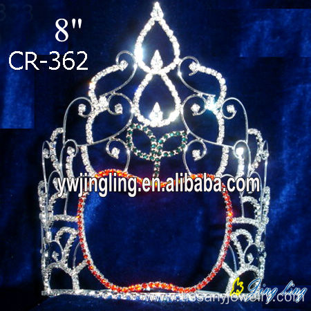 7" wholesale rhinestone holiday Christmas pageant crowns