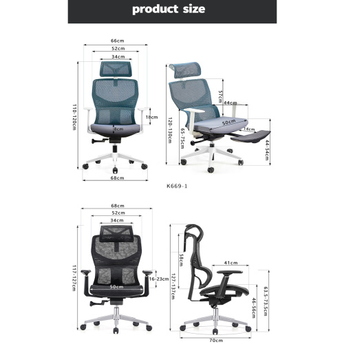 Silla de oficina de tela de malla ergonómica