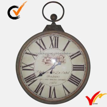 Distressed metal wall clock