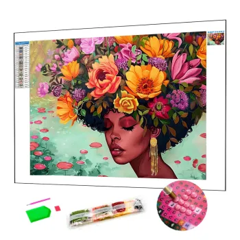 Spearheaded Flower Woman Rhinestone DIY Crystal Diamond Painting Kit