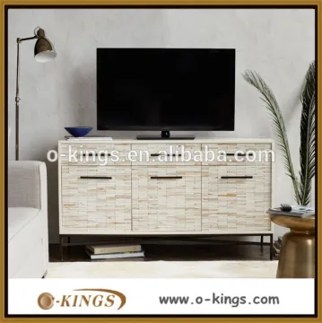 French style wooden TV stand with metal base