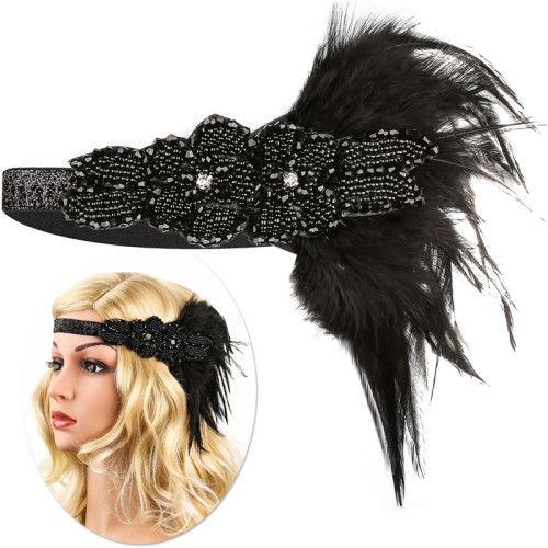 Headband 1920s KQueenStar Sequins Headpiece Vintage Flapper