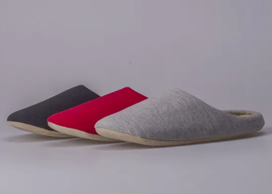 Textile Stripe Red ，black Grey Womens House Slippers For Spring / Autumn