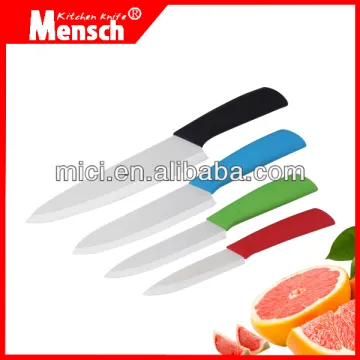4pcs ceramic fruit knife set with color handle