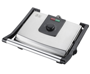 Professional Grade Non-Stick Square Stainless Steel Electric Indoor Searing & Panini Grill for Home Use - Perfect for 4 Slices