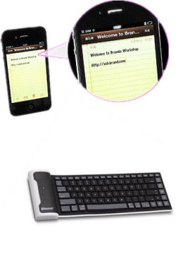 High Durability Silicone Folding Roll Up Wireless Folding Bluetooth Keyboard  For Iphone4