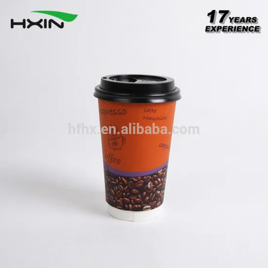 disposable double wall 16oz milkshake drinking paper cup with lids