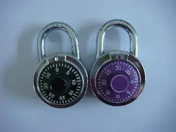 Round shape dial combination padlock with key