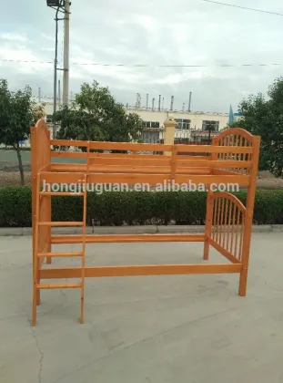Modern wood bunk bed,Linyi Hongjiuguan(HJG) bunk bed,bunk bed factory
