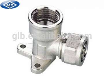 Brass Compression Fittings for Pex-Al-Pex Pipes - Wall Plate Elbow