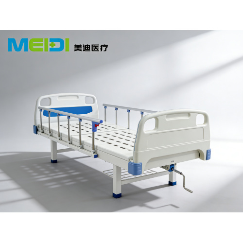 ABS Perforated Semi-Electric Nursing Bed, 6-Speed Side Rails, Steel Crank Handle, Medical Care Bed