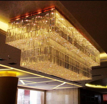 Lampadario a soffitto in vetro a cristallo lungo di alta qualità per hotel