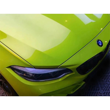 metallic fantasy lemon yellow car wrap