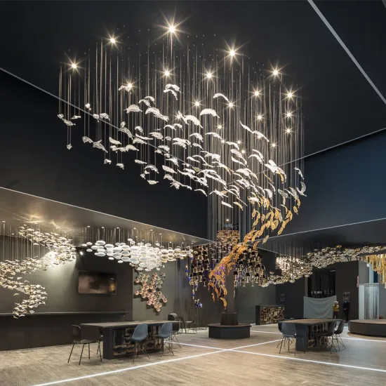 Custom Luxury Hotel Lobby Decoration: Large Project LED Chandelier