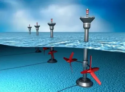 Tidal energy device powder coating