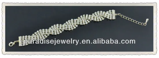 2012 Multi strands metal alloy rhinestone crystal bracelet-B22016