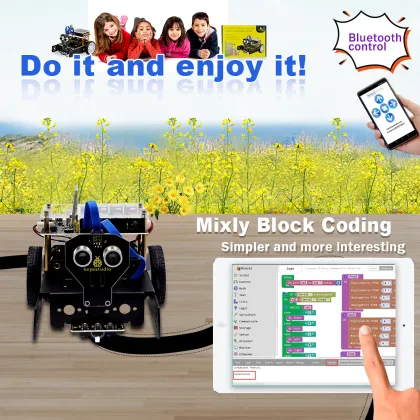 Remote Bluetooth-Controlled Robotics Car STEM Educational Kit for Arduino