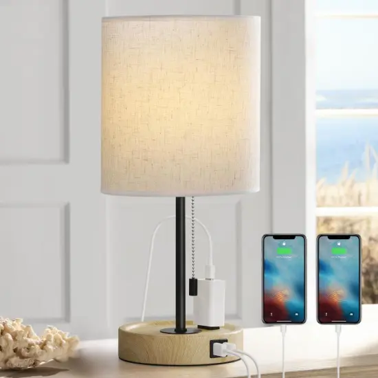 Bedroom Nightstand Reading Lamps with Charging Ports