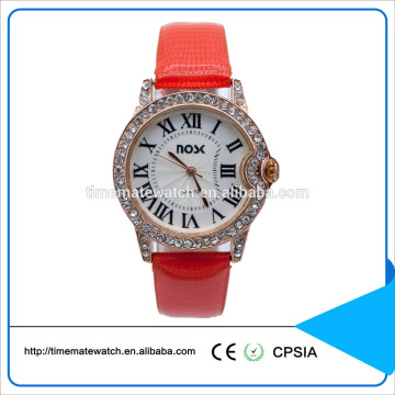Wholesale quartz analog stainless steel genuine leather luxury women watches