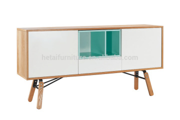 Bright color modern kitchen cabinets, wooden sideboard