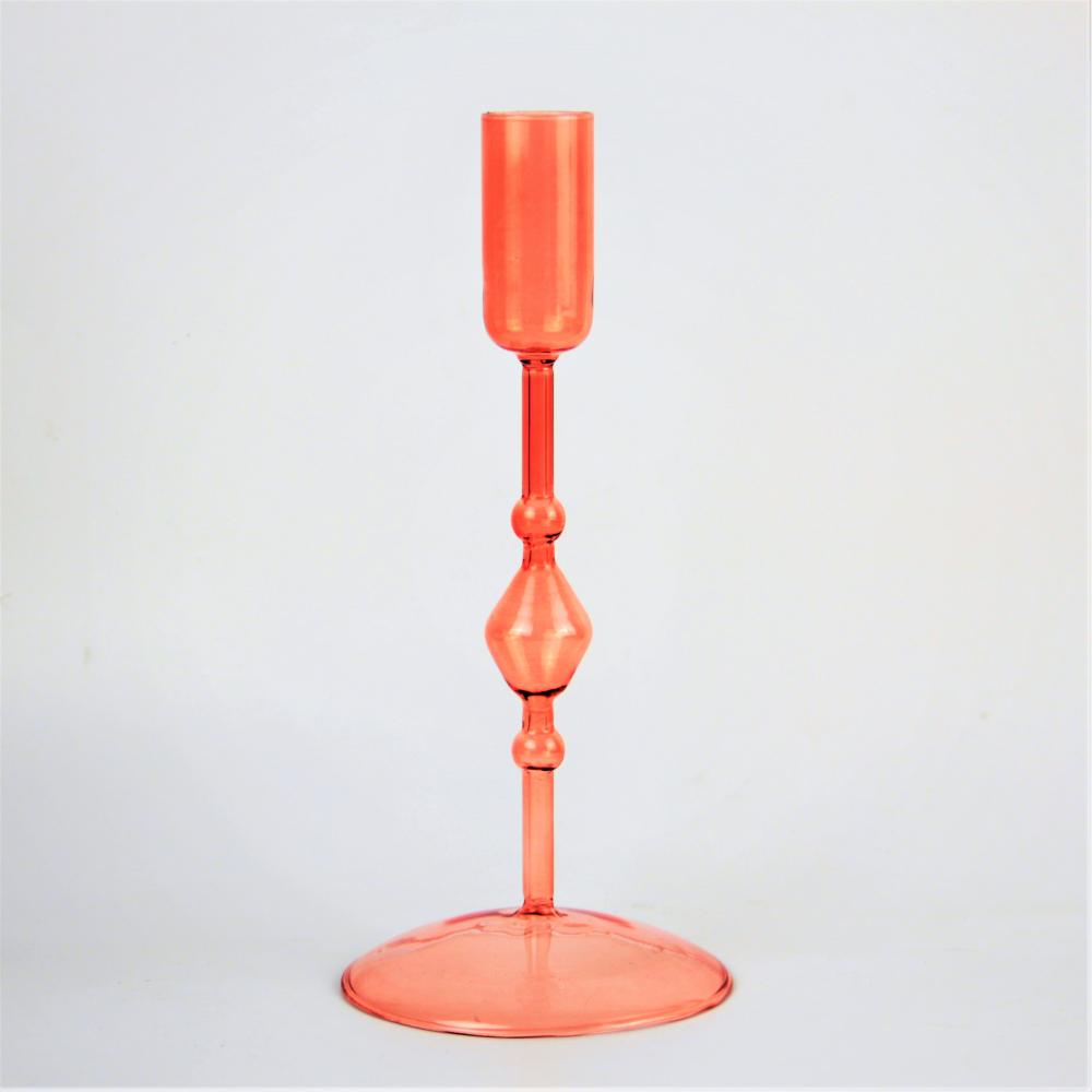 Colored Tall Glass Candlestick Holder