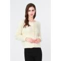 Buttoned Knitted Wool Long-sleeeved Sweater