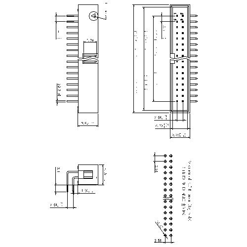 BHDR01 2.54mm Box Header 90°H=9