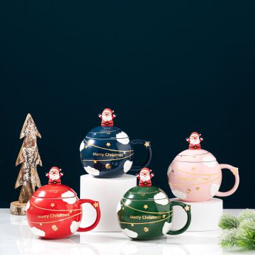 Creative Ceramic Christmas Mugs with Spoon - Factory Direct Supply Gift Box Set